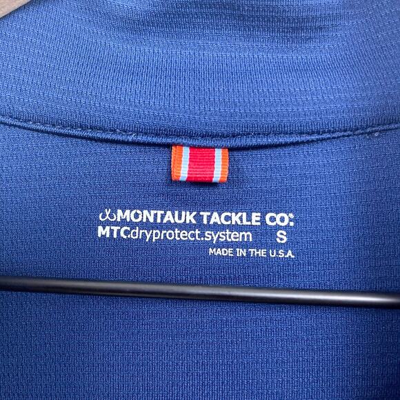 PENN Saltwater Fishing Gear Montauk Tackle Co Tech Pullover Blue Mens Small - Picture 5 of 6